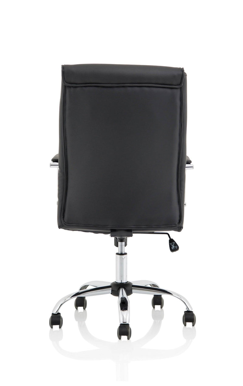 Carter Black Luxury Faux Leather Chair With Arms - NWOF