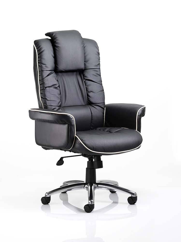 Chelsea Executive Chair Black Bonded Leather With Arms - NWOF