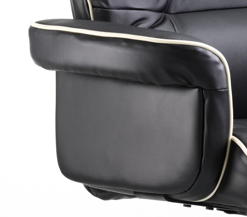 Chelsea Executive Chair Black Bonded Leather With Arms - NWOF