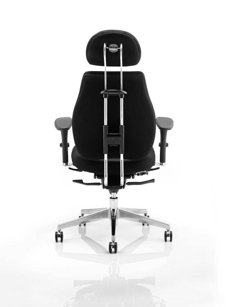 Chiro Plus Ergo Posture Chair Black With Arms & Headrest - NWOF