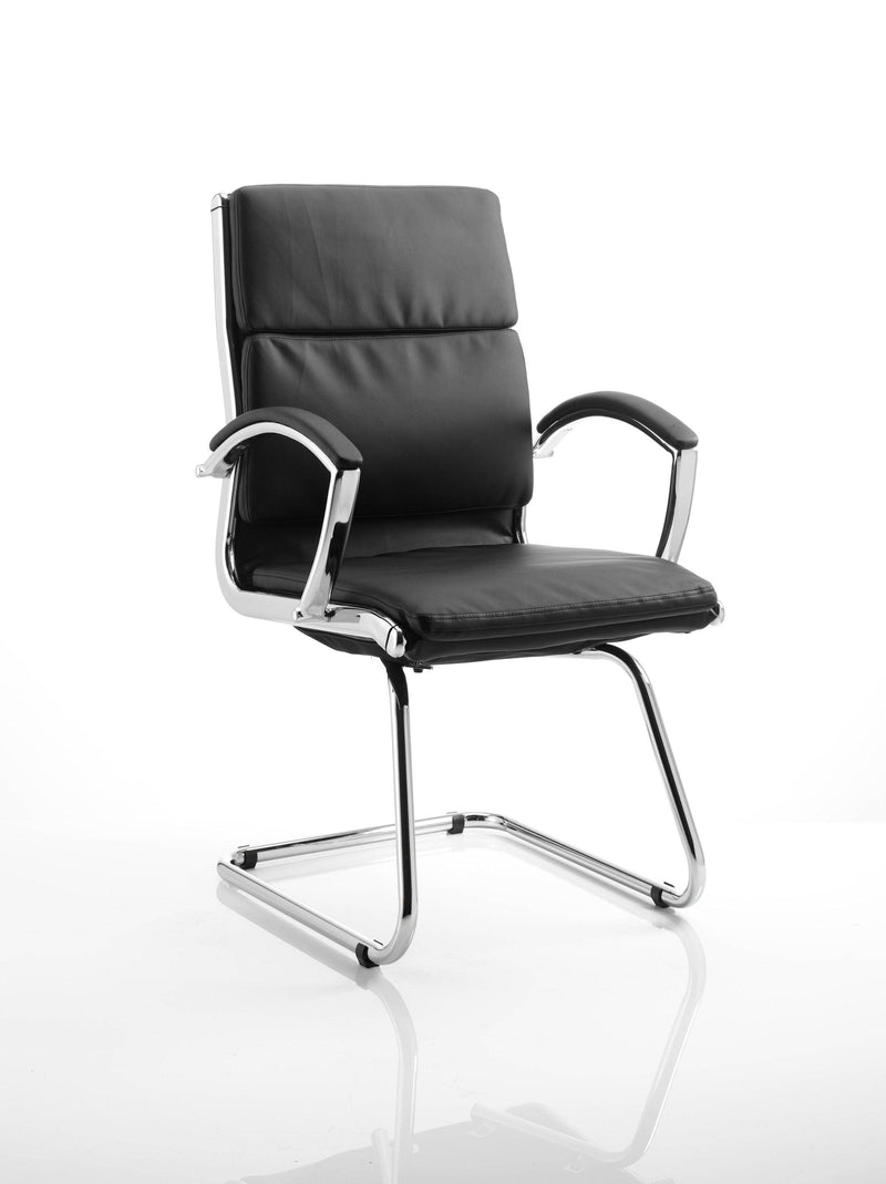 Classic Cantilever Chair Black With Arms - NWOF