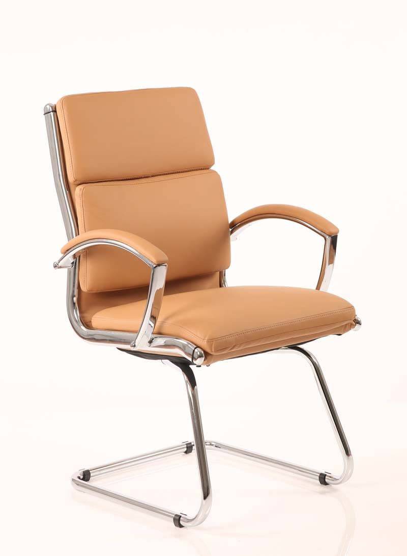Classic Cantilever Chair Tan With Arms - NWOF