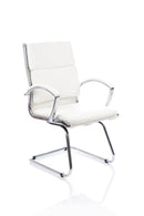 Classic Cantilever Chair White With Arms - NWOF
