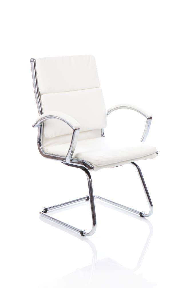 Classic Cantilever Chair White With Arms - NWOF