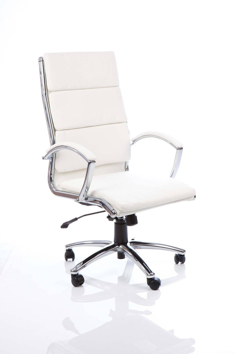 Classic Executive Chair White With Arms High Back - NWOF