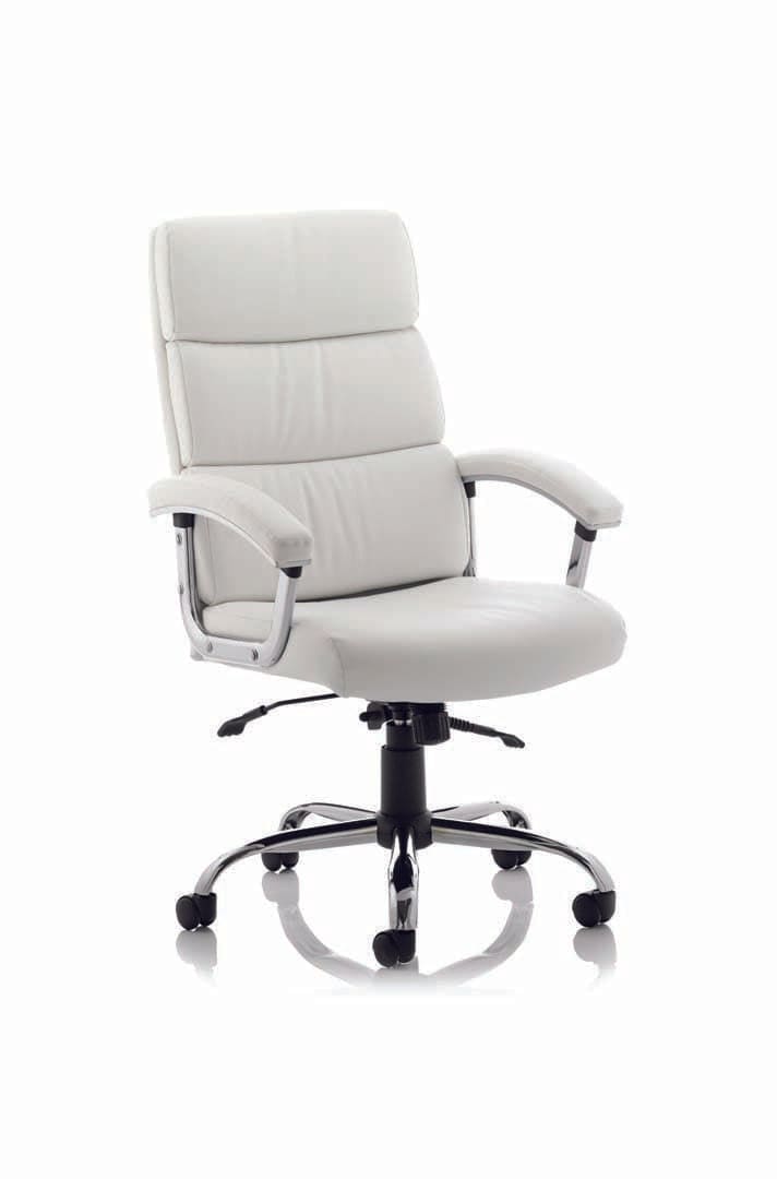 Desire Executive Chair White With Arms & Headrest - NWOF