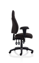 Esme Black Fabric Posture Chair With Height Adjustable Arms - NWOF