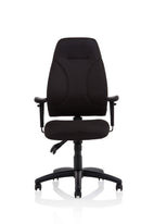 Esme Black Fabric Posture Chair With Height Adjustable Arms - NWOF