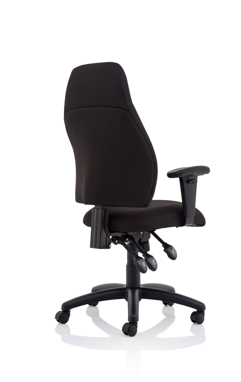 Esme Black Fabric Posture Chair With Height Adjustable Arms - NWOF