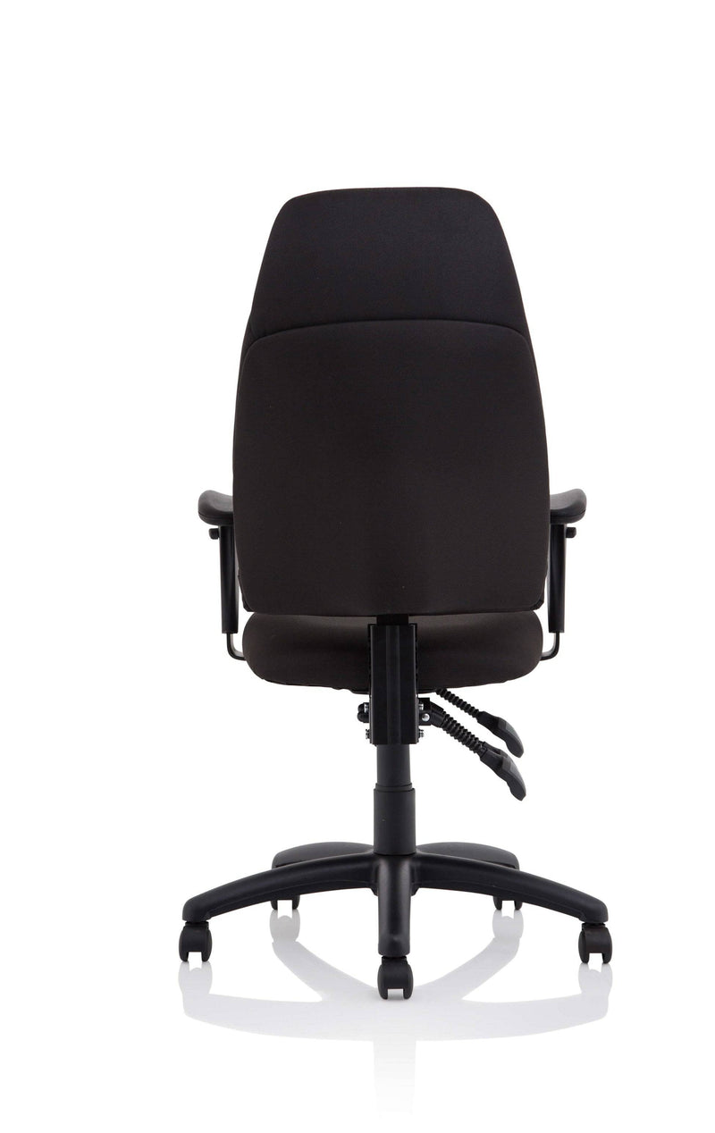 Esme Black Fabric Posture Chair With Height Adjustable Arms - NWOF