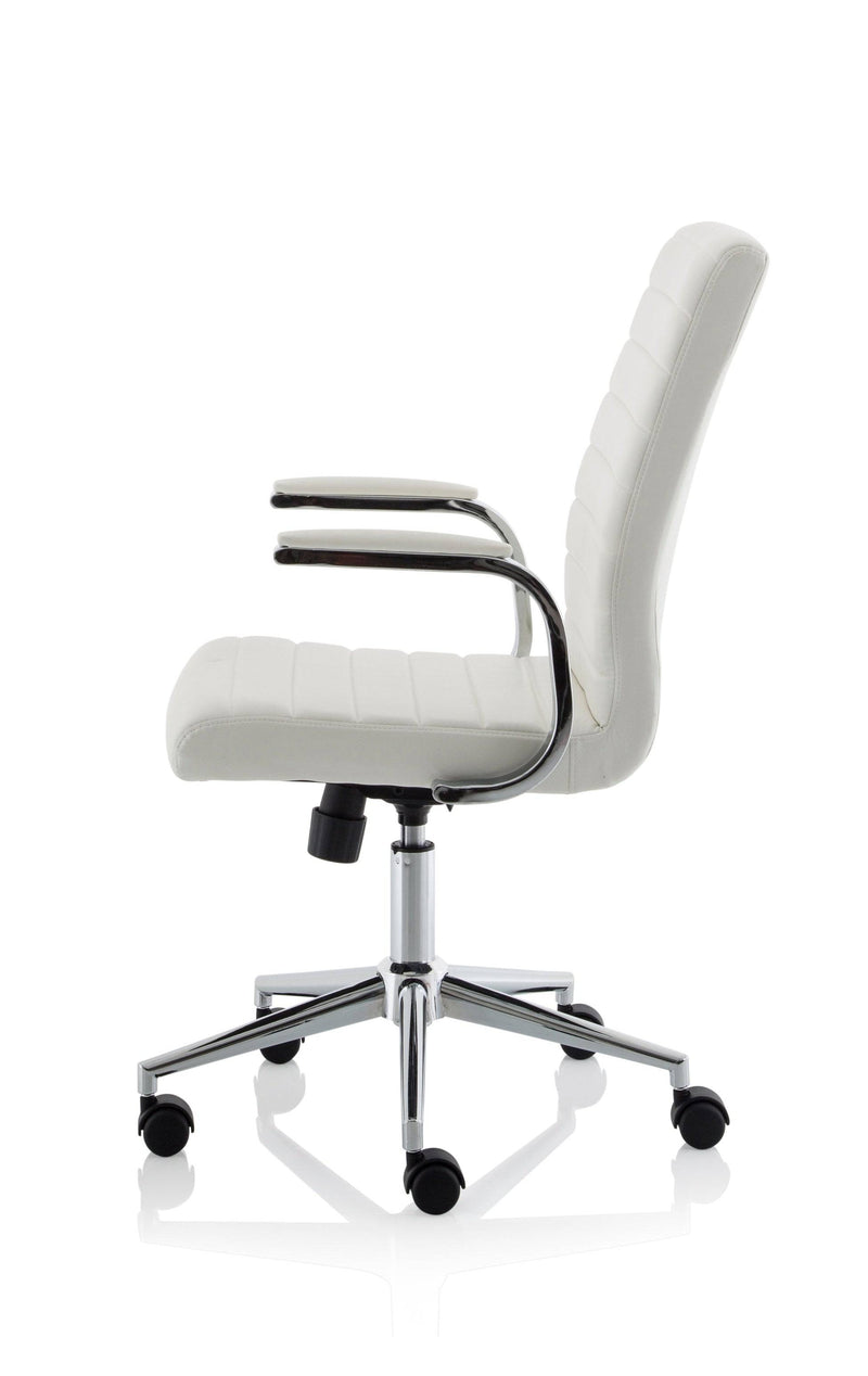 Ezra Executive White Leather Chair - NWOF