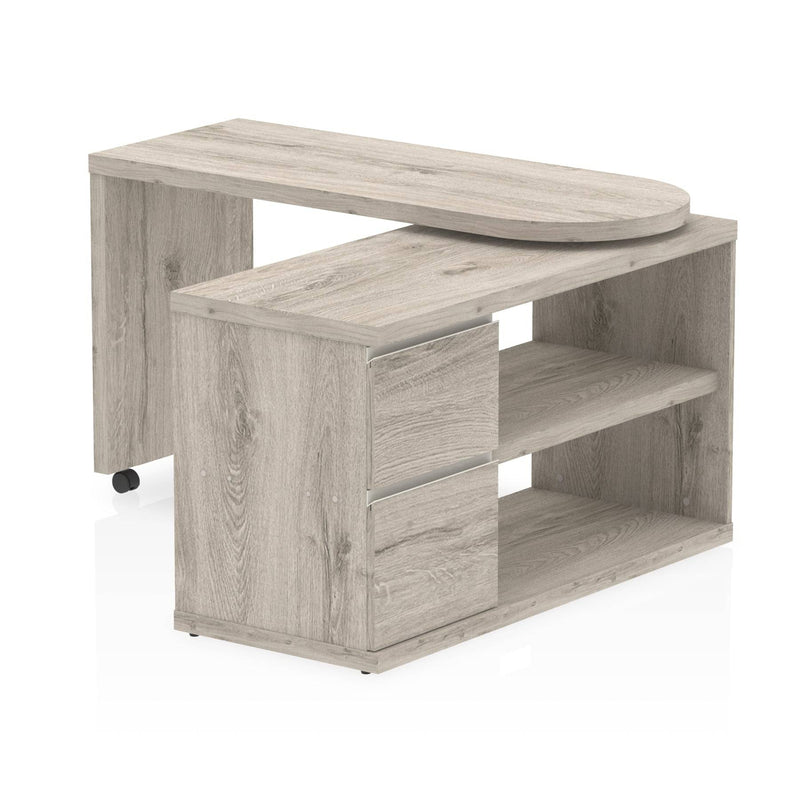 Fleur Smart Storage Desk Grey Oak - NWOF