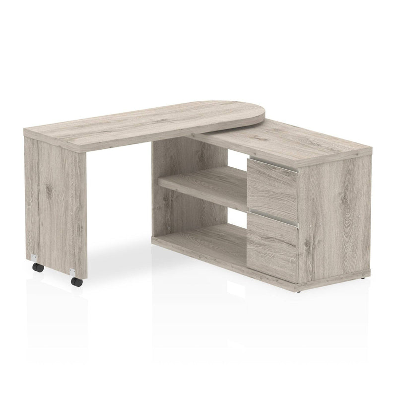 Fleur Smart Storage Desk Grey Oak - NWOF