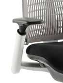 Flex Task Operator Chair Black Frame With Black Fabric Seat Grey Back With Arms - NWOF