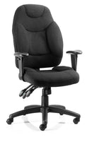 Galaxy Task Operator Chair Black Fabric With Arms - NWOF