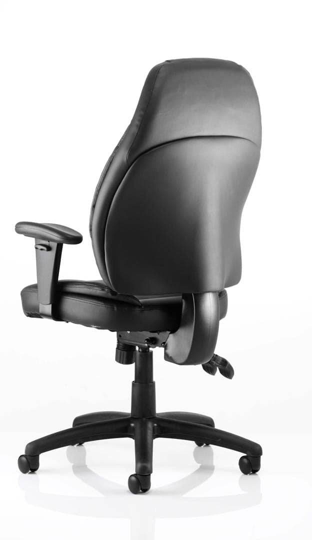 Galaxy Task Operator Chair Black Leather With Arms - NWOF