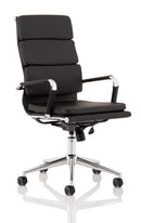 Hawkes Black Leather Chrome Frame Executive Chair - NWOF