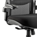 Houston Heavy Duty Task Operator Chair Mesh Back Black Fabric Seat With Arms - NWOF