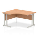 Impulse Crescent Desk With Cantilever Leg - Oak - NWOF