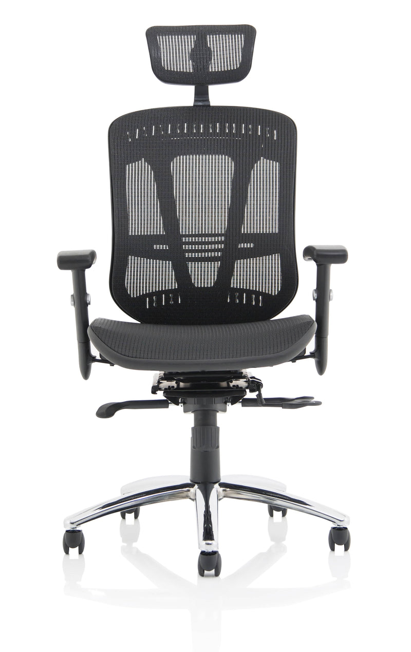 Mirage II Executive Chair Black Mesh With Arms With Headrest - NWOF