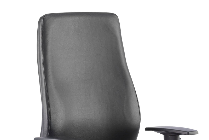 Onyx Ergo Posture Chair Black Bonded Leather With Arms - NWOF