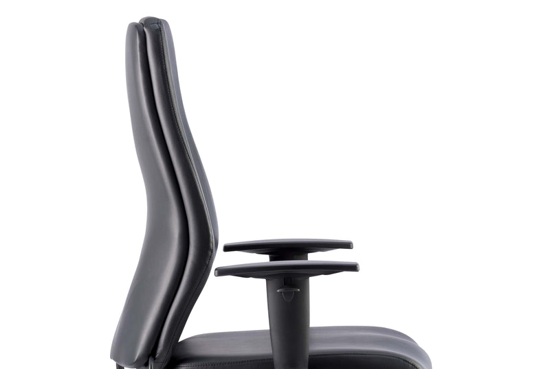 Onyx Ergo Posture Chair Black Bonded Leather With Arms - NWOF