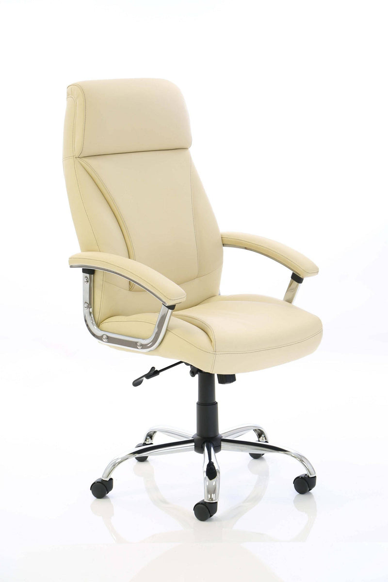 Penza Executive Cream Leather Chair - NWOF