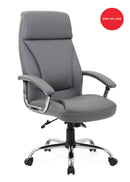 Penza Executive Grey Leather Chair - NWOF