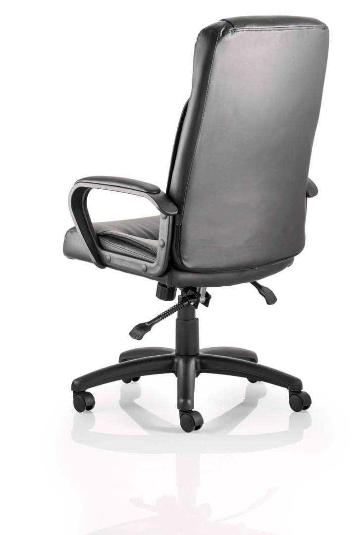 Plaza Executive Chair Black Bonded Leather With Arms - NWOF