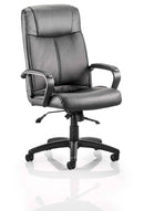 Plaza Executive Chair Black Bonded Leather With Arms - NWOF