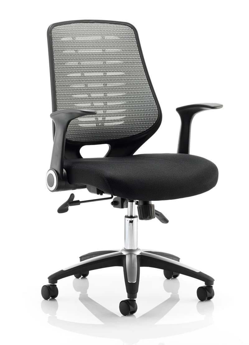 Relay Task Operator Chair Airmesh Seat Silver Back With Arms - NWOF