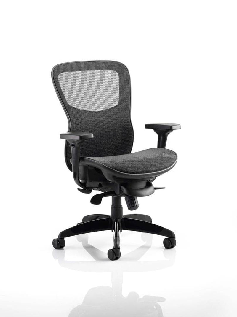 Stealth Shadow Ergo Posture Black Mesh Seat And Back Chair With Arms - NWOF