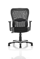Victor II Executive Chair Black Leather Black Mesh With Arms - NWOF