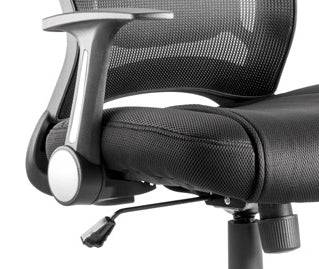Zeus Task Operator Chair Black Fabric Black Mesh Back With Arms - NWOF