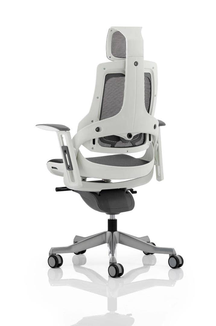 Zure Executive Chair Charcoal Mesh With Arms & Headrest - NWOF