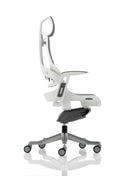 Zure Executive Chair Elastomer Gel Grey With Arms & Headrest - NWOF