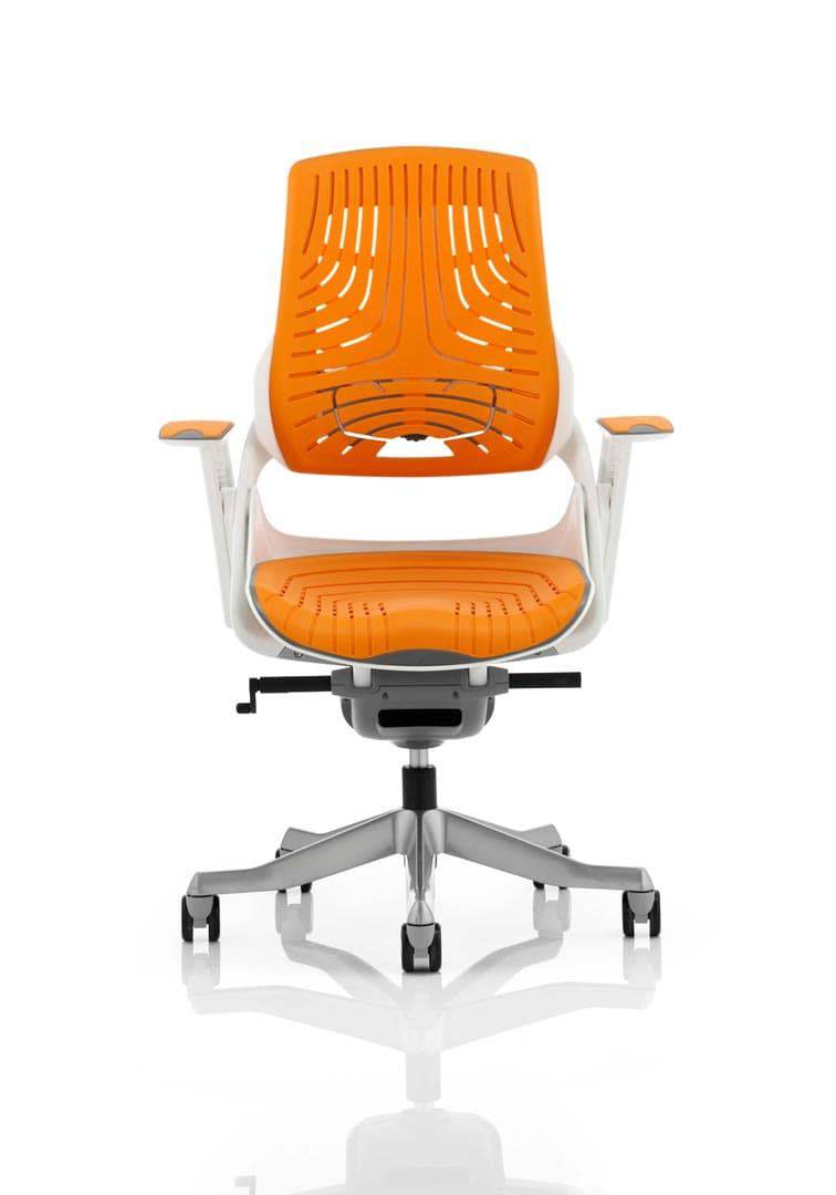 Zure Executive Chair Elastomer Gel Orange With Arms - NWOF