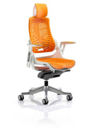 Zure Executive Chair Elastomer Gel Orange With Arms & Headrest - NWOF
