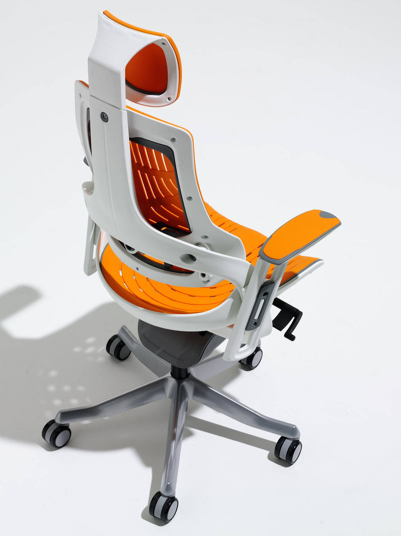 Zure Executive Chair Elastomer Gel Orange With Arms & Headrest - NWOF