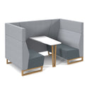 Encore² Open High Back 4 Person Meeting Booth With Table & Sled Frame - NWOF