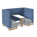 Encore² Open High Back 4 Person Meeting Booth With Table & Sled Frame - NWOF