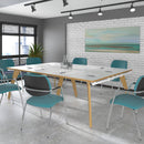Fuze Rectangular Boardroom Table With 2 Cut-Outs - Oak - NWOF