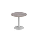 Genoa Circular Dining Table With Trumpet Base 800mm - Grey Oak - NWOF
