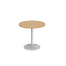 Genoa Circular Dining Table With Trumpet Base 800mm - Oak - NWOF