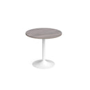Genoa Circular Dining Table With Trumpet Base 800mm - Grey Oak - NWOF