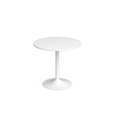 Genoa Circular Dining Table With Trumpet Base 800mm - White - NWOF