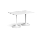Genoa Rectangular Dining Table With Trumpet Base - White - NWOF