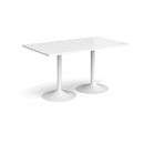 Genoa Rectangular Dining Table With Trumpet Base - White - NWOF
