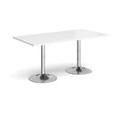 Genoa Rectangular Dining Table With Trumpet Base - White - NWOF