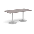 Genoa Rectangular Dining Table With Trumpet Base - Grey Oak - NWOF